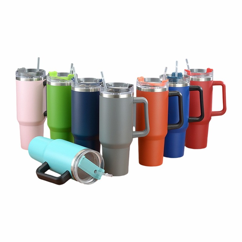Garrafa de água esportiva de aço inoxidável com alça